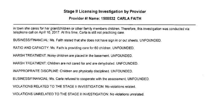 Stage II licensing investigation by Colorado Department of Human Services